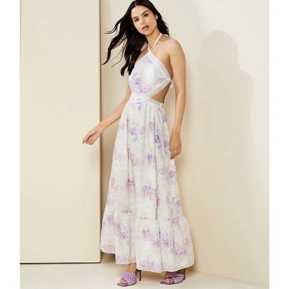 NWT Gianni Bini Delaney Embroidered Eyelet Halter,Cosmic,Side Cut-Out, Size 4 - Picture 7 of 14